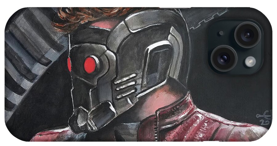 Guardians Of The Galaxy iPhone Case featuring the painting Starlord by Tom Carlton