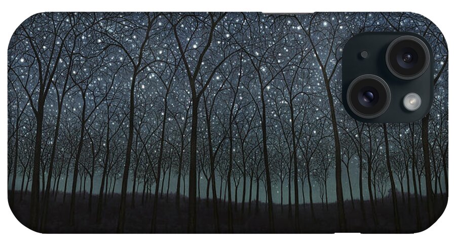 Stars iPhone Case featuring the painting Starry Trees by James W Johnson