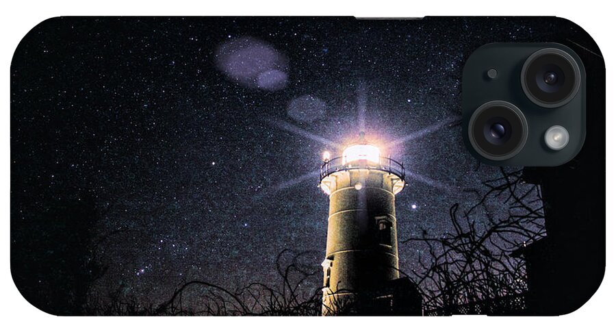 #jefffolger iPhone Case featuring the photograph Stars over Nobska lighthouse by Jeff Folger