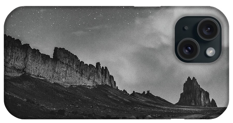 Night iPhone Case featuring the photograph Stars over Shiprock, NM by Mati Krimerman