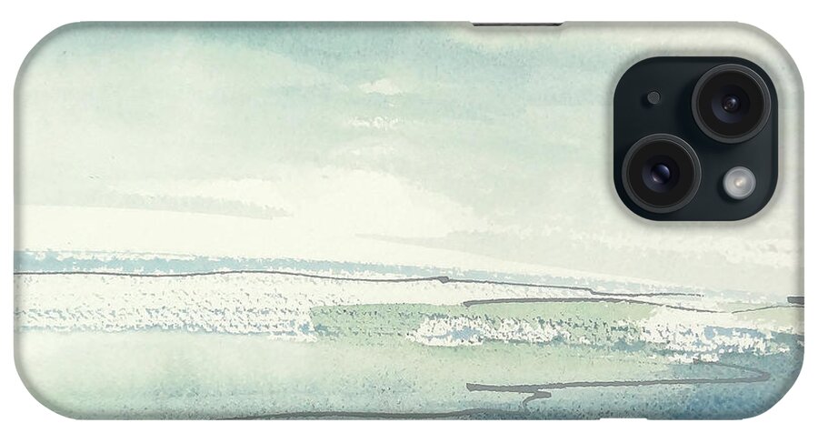 Original Watercolors iPhone Case featuring the painting Steel Skies 1 by Chris Paschke