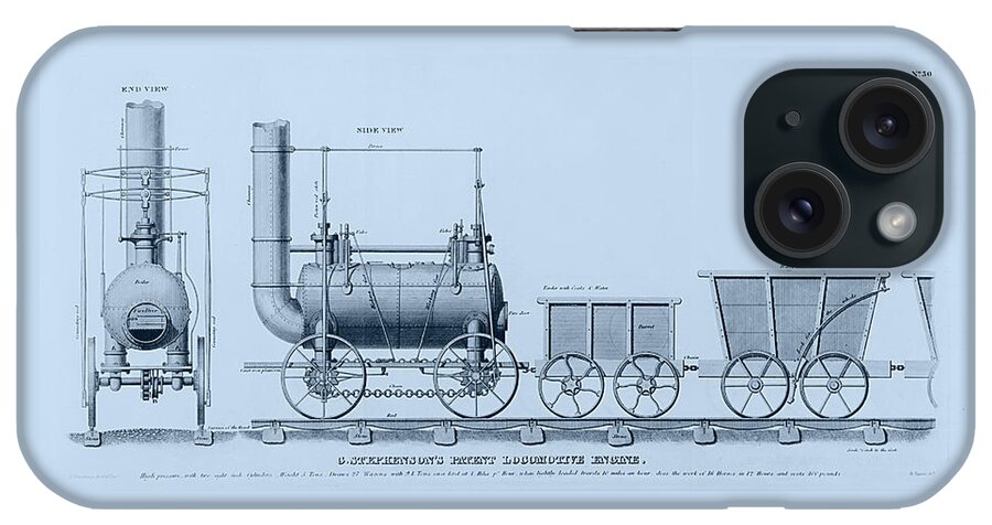 Richard Reeve iPhone Case featuring the drawing Stephenson's Patent Locomotive Engine by Richard Reeve
