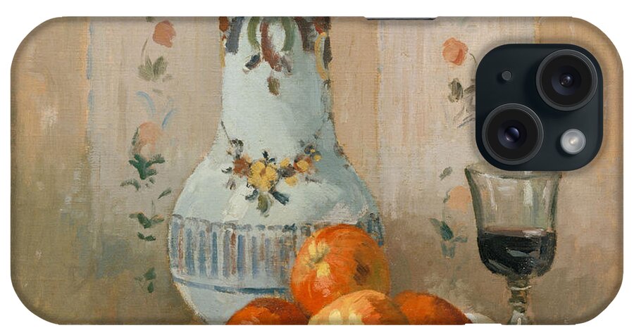 Pissarro iPhone Case featuring the painting Still Life with Apples and Pitcher, 1872 by Camille Pissarro