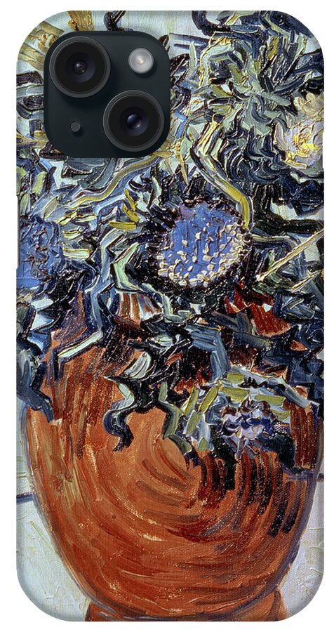 Still Life With Thistles iPhone Case featuring the painting Still Life with Thistles by Vincent van Gogh