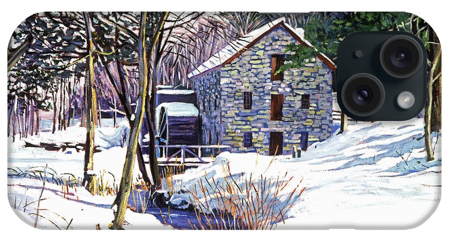 Stream iPhone Case featuring the painting Stone Mill by David Lloyd Glover