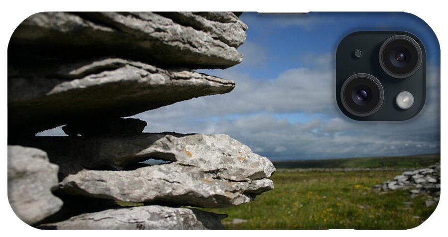 Stone Wall iPhone Case featuring the photograph Stone Wall in the Burren by Martina Fagan
