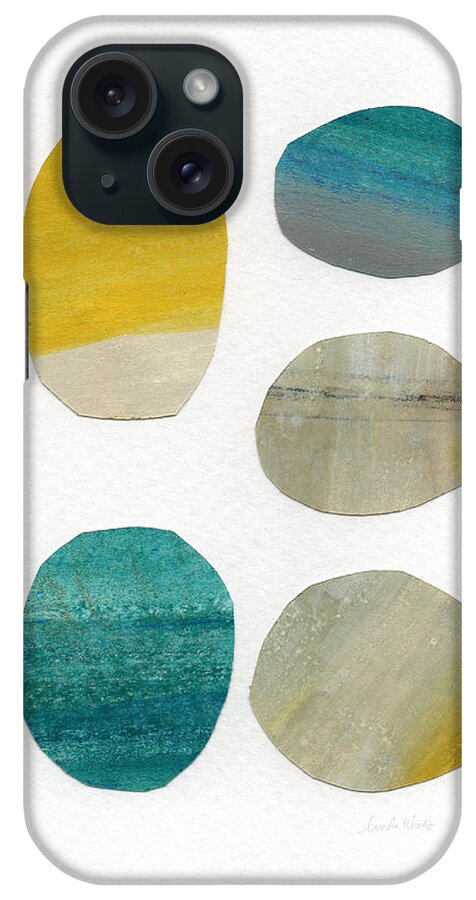 Abstract Art iPhone Case featuring the mixed media Stones- abstract art by Linda Woods