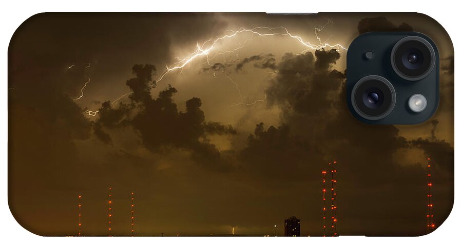 Lightening iPhone Case featuring the photograph Storm over Milwaukee #1 by John Roach