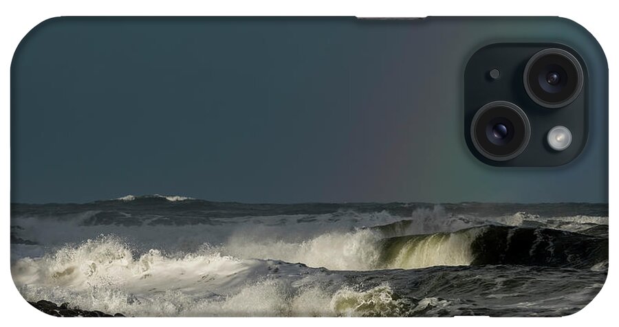 Clatsop County iPhone Case featuring the photograph Stormlight Seaside Cove by Robert Potts
