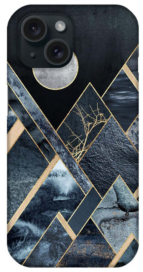 Graphic iPhone Case featuring the digital art Stormy Mountains by Elisabeth Fredriksson