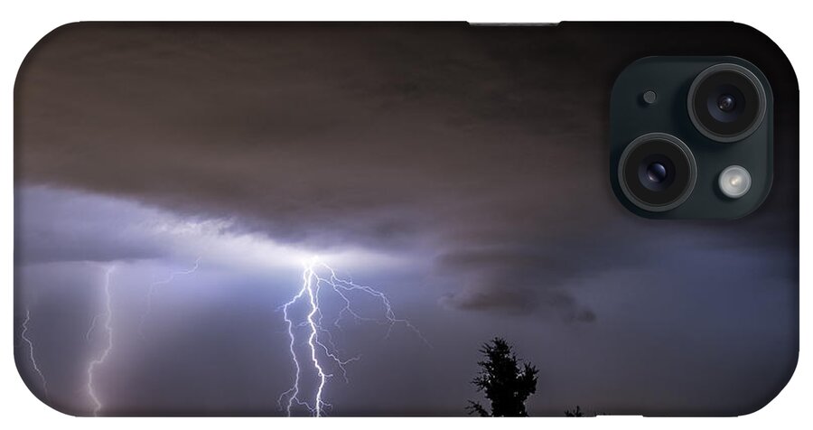 Night Photography iPhone Case featuring the photograph Stormy Night by Karen Slagle