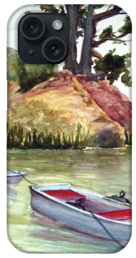 Landscape iPhone Case featuring the painting Stow Lake #1 by Karen Coggeshall