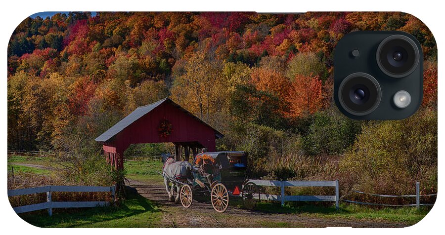 #jefffolger iPhone 15 Case featuring the photograph Stowe Vermont carriage ride by Jeff Folger
