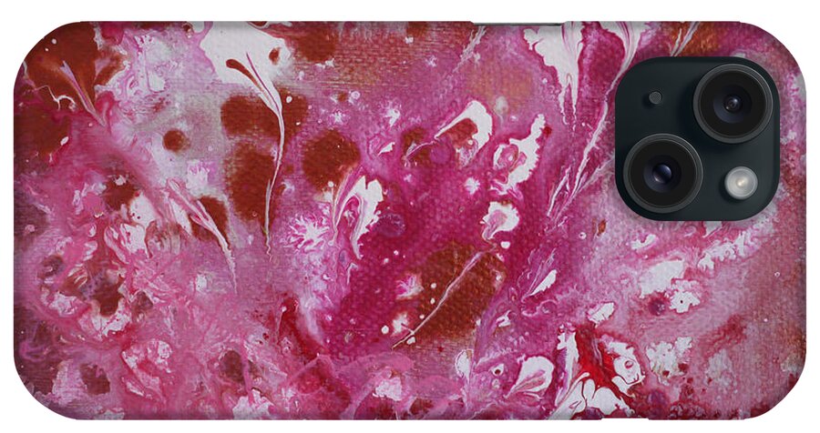 Abstract iPhone Case featuring the painting Strawberry Cream by Julia Underwood
