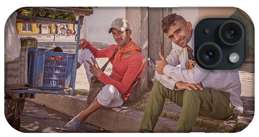 Joan Carroll iPhone Case featuring the photograph Street Vendors in Cienfuegos Cuba by Joan Carroll
