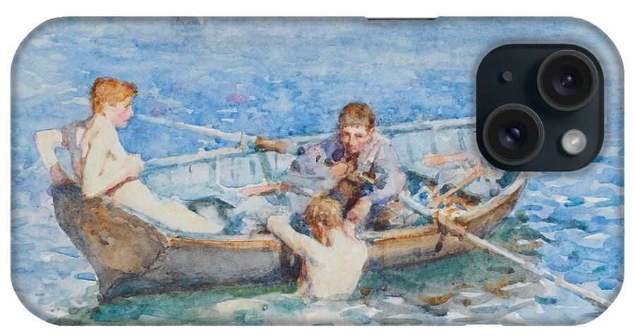 August Blue iPhone Case featuring the painting Study for August Blue by Henry Scott Tuke