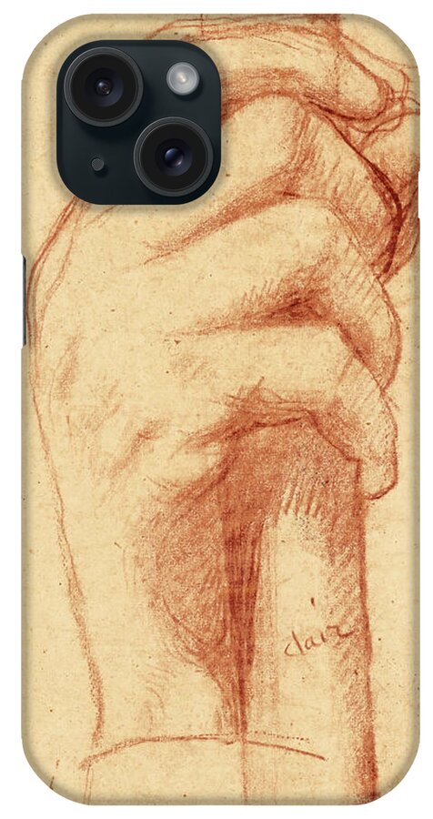 Jean-auguste-dominique Ingres iPhone Case featuring the drawing Study for the right hand of Jupiter by Jean-Auguste-Dominique Ingres