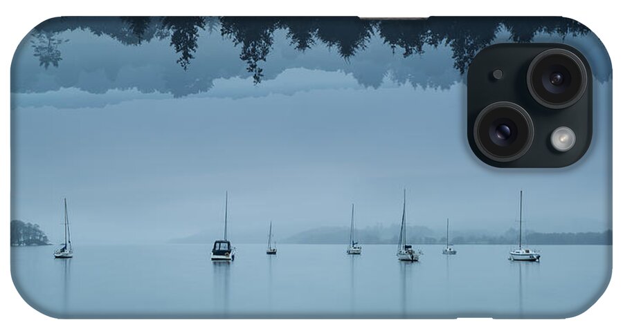 Landscape iPhone Case featuring the photograph Stunning impossible puzzling conceptual landscape image of lake by Matthew Gibson