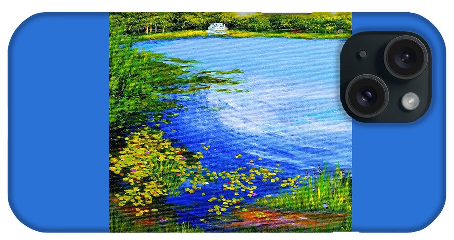 Lake iPhone Case featuring the painting Summer at the Lake by Anne Marie Brown