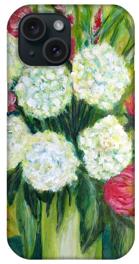 Abstract Florals iPhone Case featuring the painting Summer Bouquet by Christine Chin-Fook