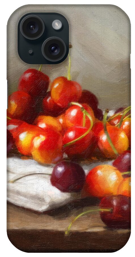 Cherries iPhone Case featuring the painting Summer Cherries by Robert Papp