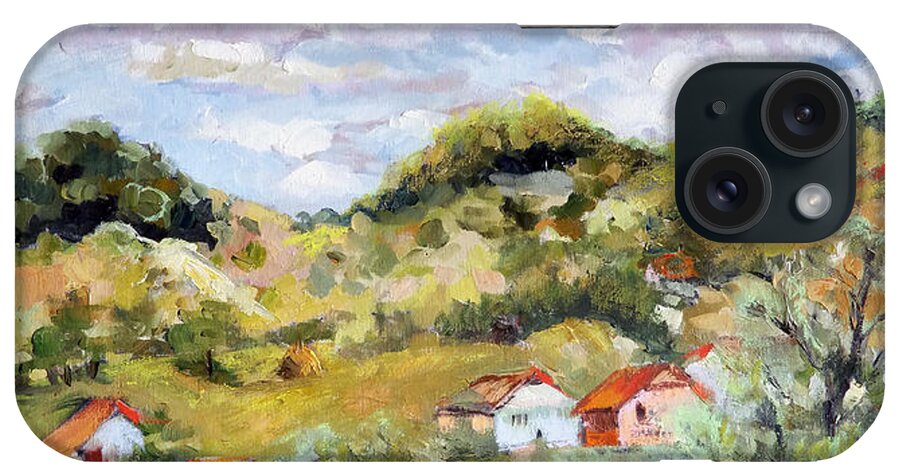 Landscape iPhone Case featuring the painting Summer Landscape by Vali Irina Ciobanu