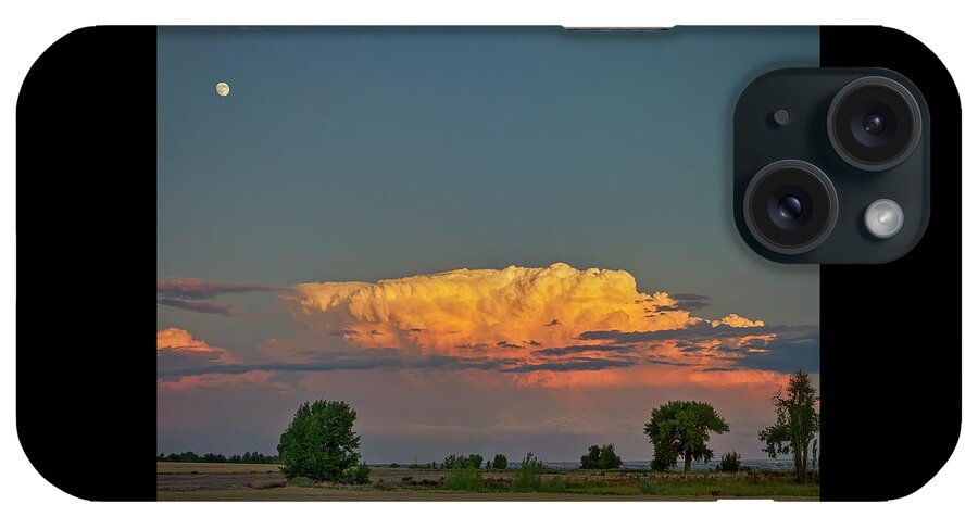 Summer iPhone Case featuring the photograph Summer Night Storms Brewing And Moon Above by James BO Insogna