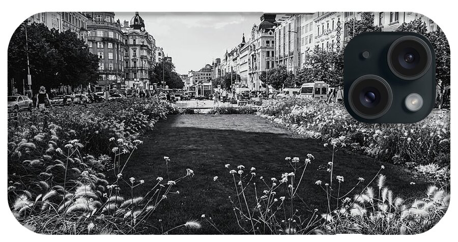 Jenny Rainbow Fine Art Photography iPhone Case featuring the photograph Summer Prague. Black and White by Jenny Rainbow