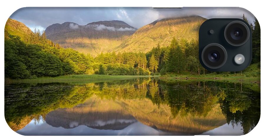Bidean Nam Bian iPhone Case featuring the photograph Summer reflections at the Torren Lochan by Stephen Taylor