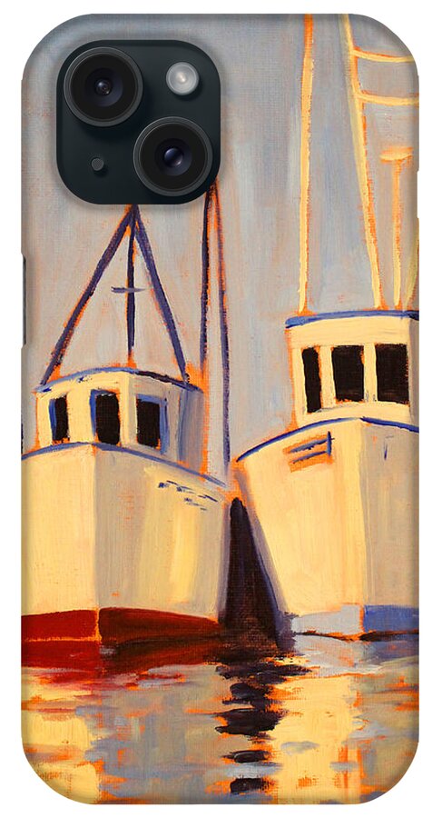 Puget Sound iPhone Case featuring the painting Summer Sun Ships by Nancy Merkle