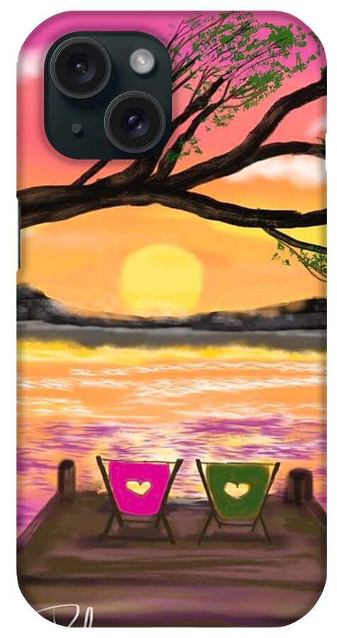 Summer iPhone Case featuring the digital art Summer Sunset by Serenity Studio Art