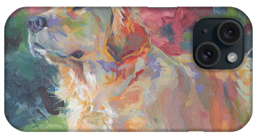 Golden Retriever iPhone Case featuring the painting Sun Goddess by Kimberly Santini