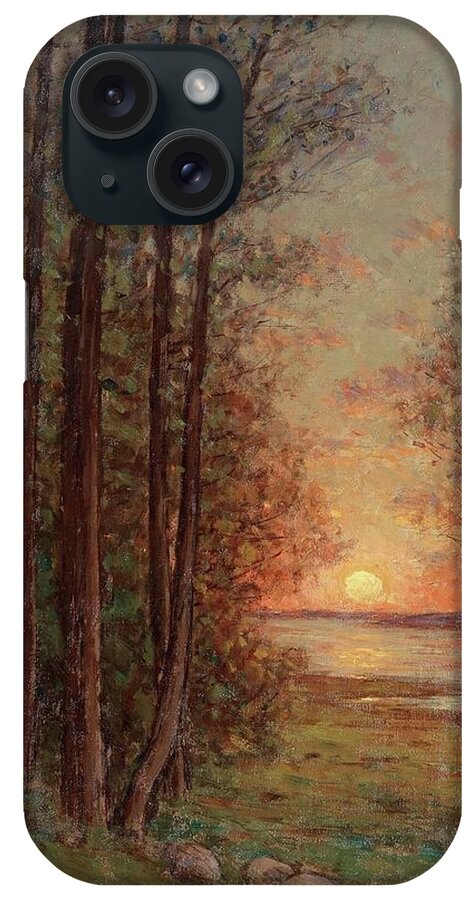 Per Ekstrm iPhone Case featuring the painting Sun Setting Over The Sea by MotionAge Designs