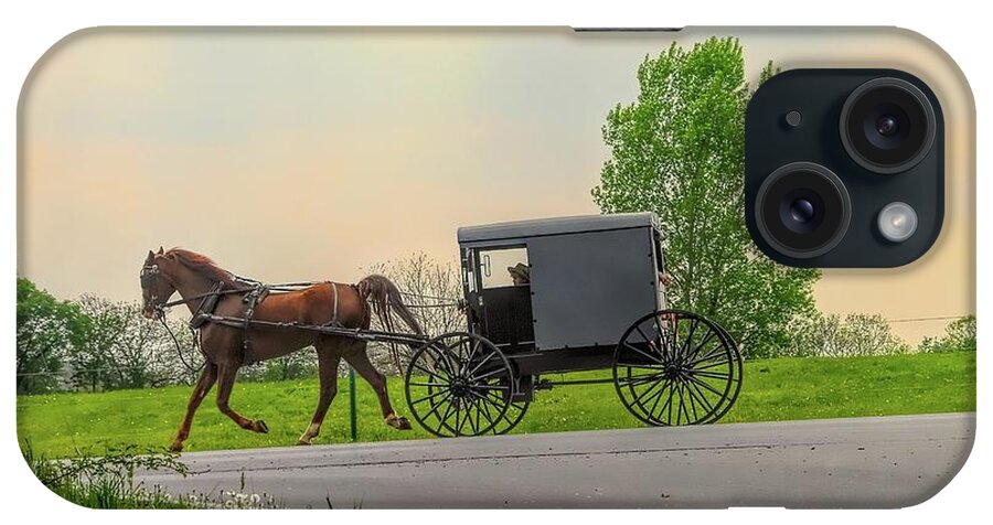 Amish iPhone Case featuring the photograph Sunday Ride at Sunset on Ronks Road by Dyle Warren