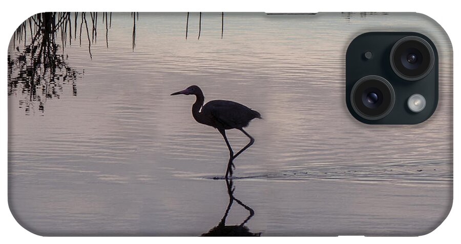 Great Blue Heron iPhone Case featuring the photograph Sundown Heron Silhouette by William Bitman