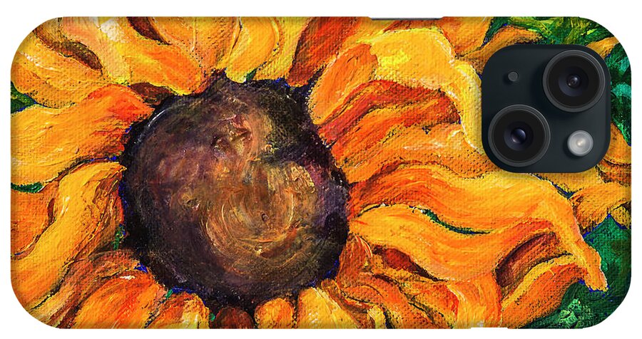 Sunflower iPhone Case featuring the painting Sunflower #5 by Sally Quillin