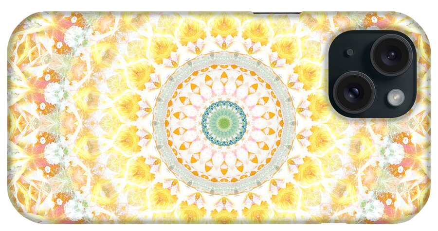 Sunflower iPhone Case featuring the painting Sunflower Mandala- Abstract Art by Linda Woods by Linda Woods
