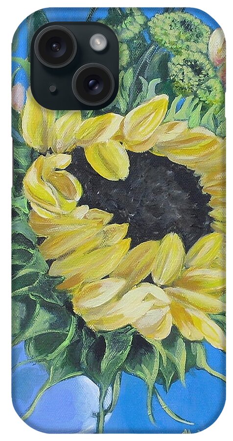 Sunflower iPhone Case featuring the painting Sunflower by Melissa Torres