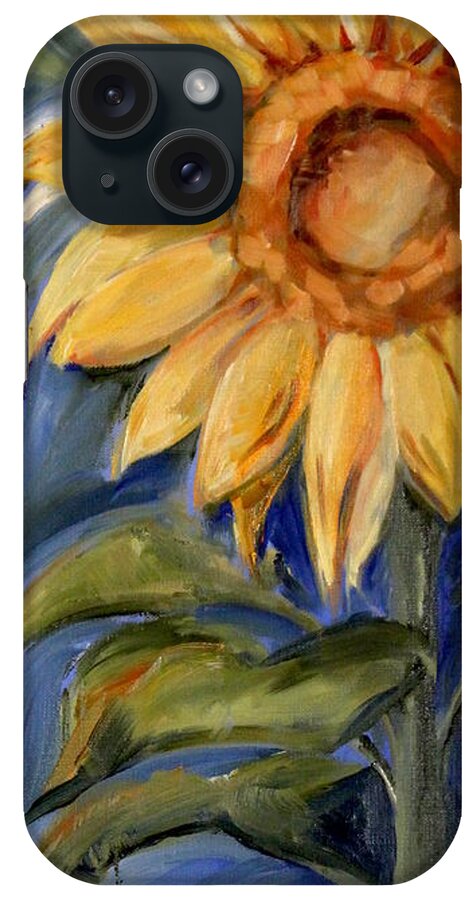 Sunflower iPhone Case featuring the painting Sunflower Oil Painting by Maria Reichert
