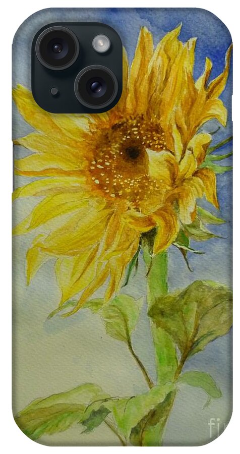 Sunflower iPhone Case featuring the painting Sunflower Tribute to Van Gogh by Lizzy Forrester