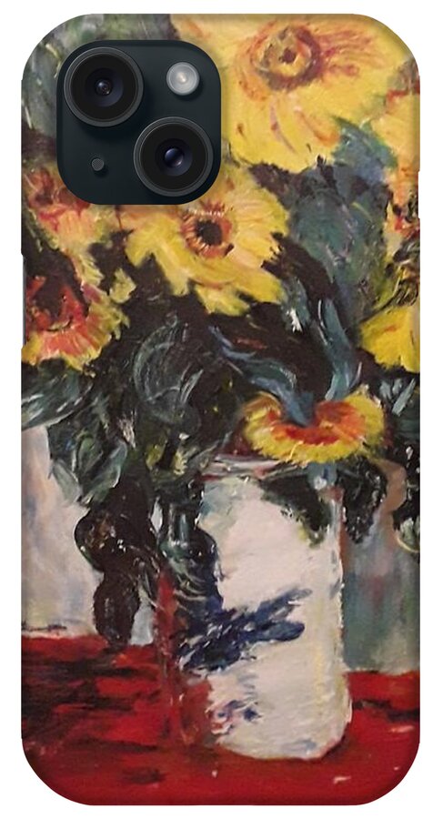 Flowers iPhone Case featuring the painting Sunflowers by Denise Morgan