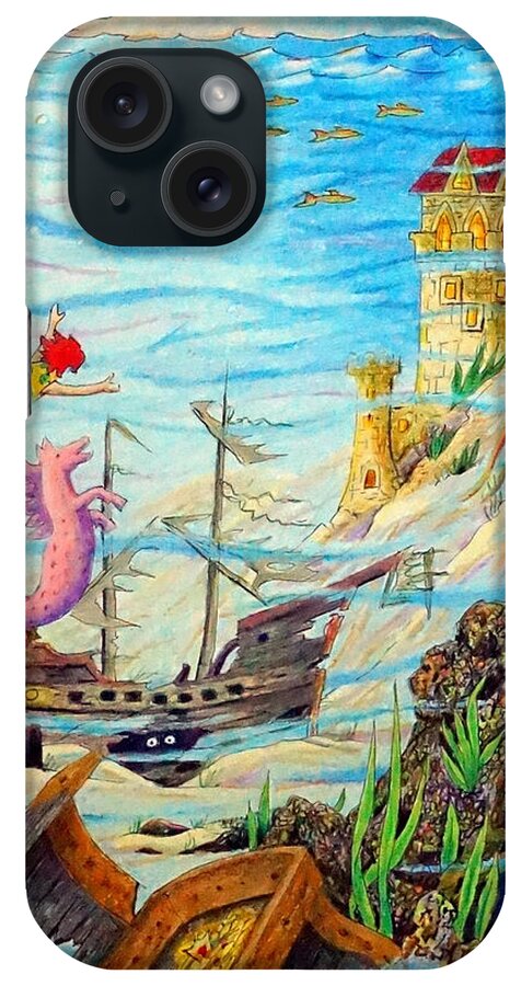 Mermaid iPhone Case featuring the painting Sunken Ships by Matt Konar