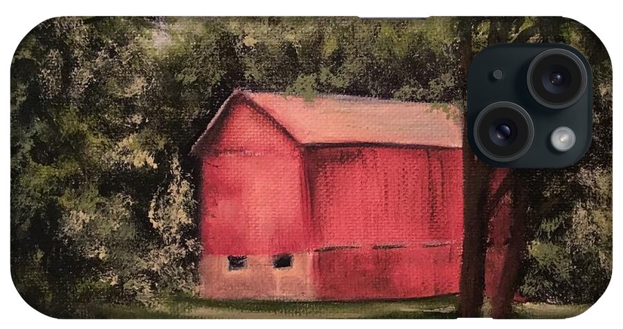 Barns iPhone Case featuring the painting Sunlit Barn by Sharon Schultz