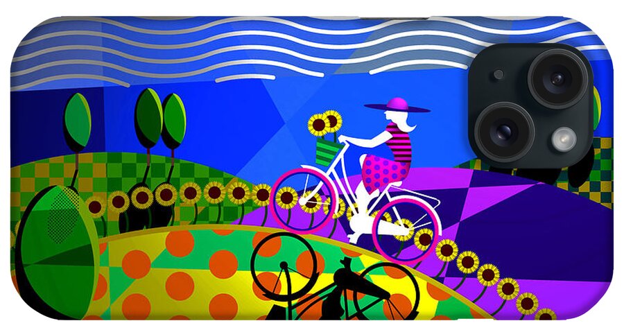 Bike iPhone Case featuring the digital art Sunny Acres by Randall J Henrie