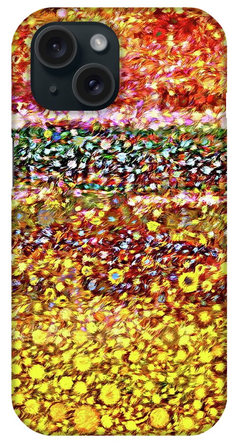 Sunny iPhone Case featuring the digital art Sunny Flower Fields by Dana Roper