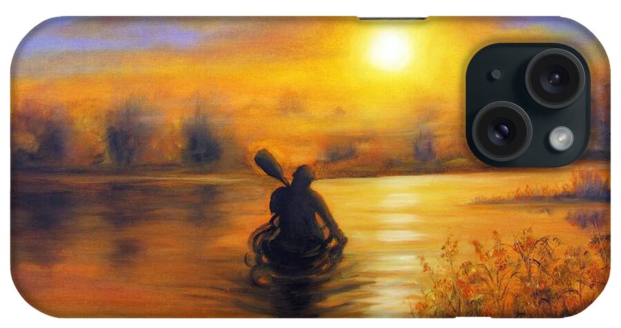 Sun iPhone Case featuring the painting Sunny Way by Vesna Martinjak