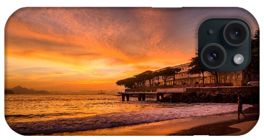 Beach iPhone Case featuring the photograph Sunrise at Copacabana Beach Rio de Janeiro by Celso Bressan