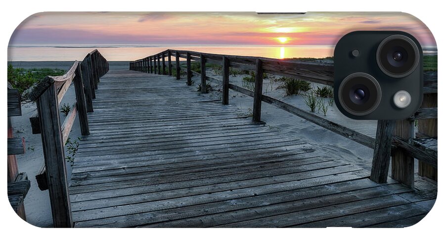 Sunrise Boardwalk iPhone Case featuring the photograph Sunrise Boardwalk, Cranes Beach by Michael Hubley