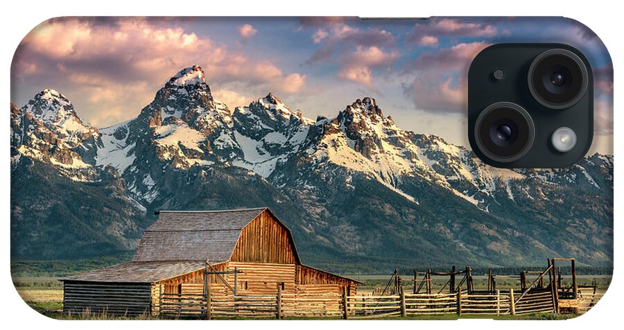 Wyoming iPhone Case featuring the photograph Sunrise in north Moulton Barn by Michael Ash
