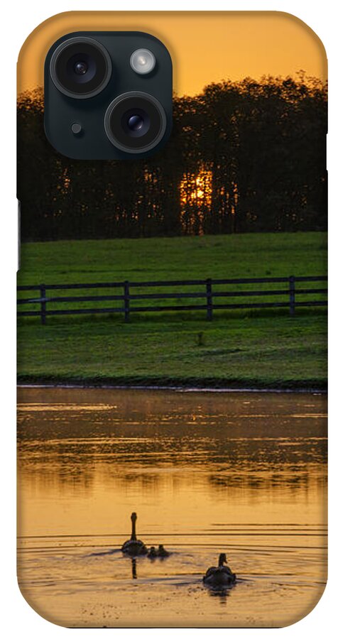 Sunrise iPhone Case featuring the photograph Sunrise on a Gettysburg Duck Pond by Bill Cannon
